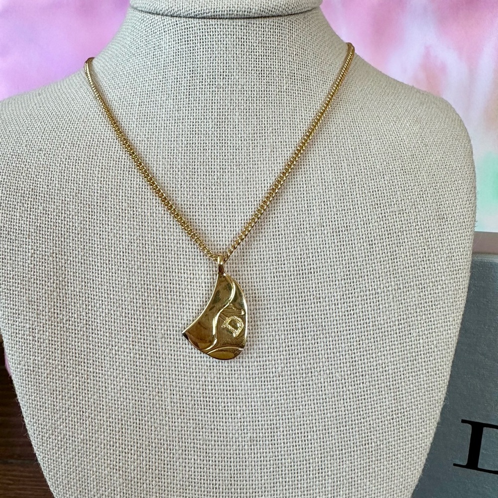 Dior Gold Saddle Pendant Necklace